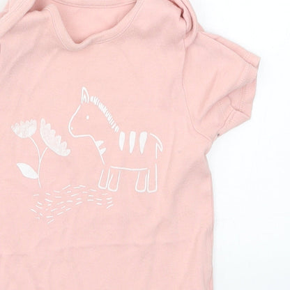 Marks and Spencer Boys Pink   Babygrow One-Piece Size 6-9 Months  - Zebra