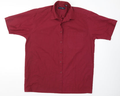 Tom Hagan Mens Red    Button-Up Size L  - Burgundy