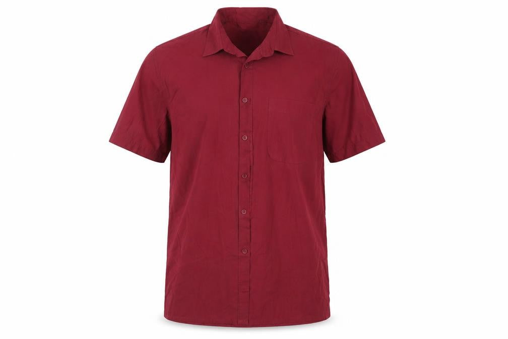 Mens UK Size L Tom Hagan Red  Button-Up Short Sleeve Casual Shirt