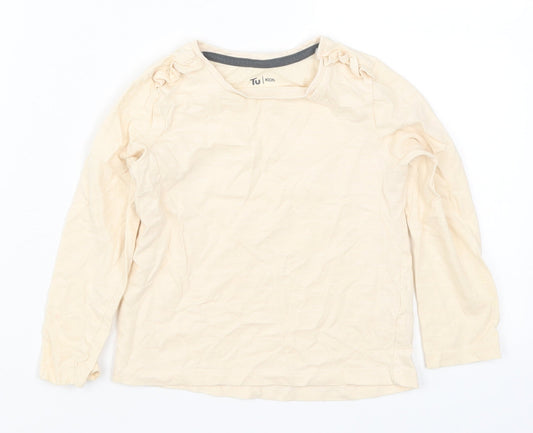 TU Girls Beige   Basic T-Shirt Size 3-4 Years