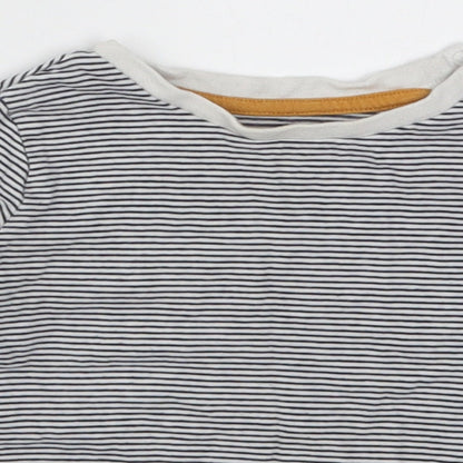 Fred & Flo Boys Blue Striped  Basic T-Shirt Size 12-18 Months