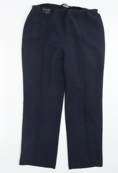Womens UK Size 14 Classic Regular Fit  Blue Trousers