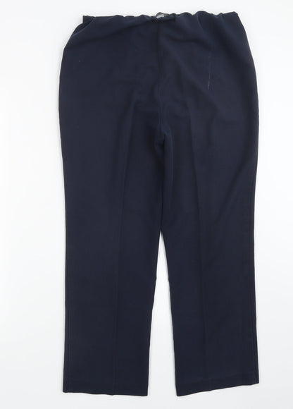 Womens UK Size 14 Classic Regular Fit  Blue Trousers