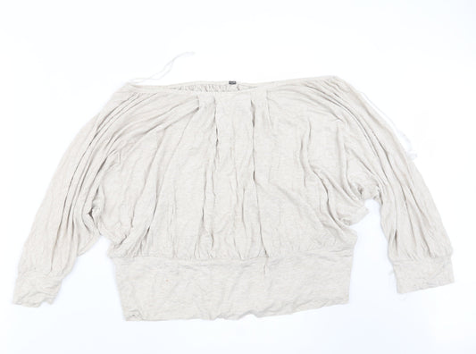 Bay Womens Beige   Basic Blouse Size 14
