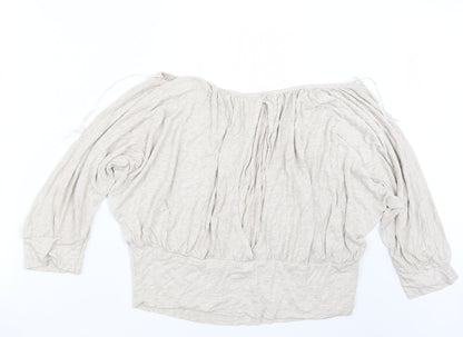 Bay Womens Beige   Basic Blouse Size 14