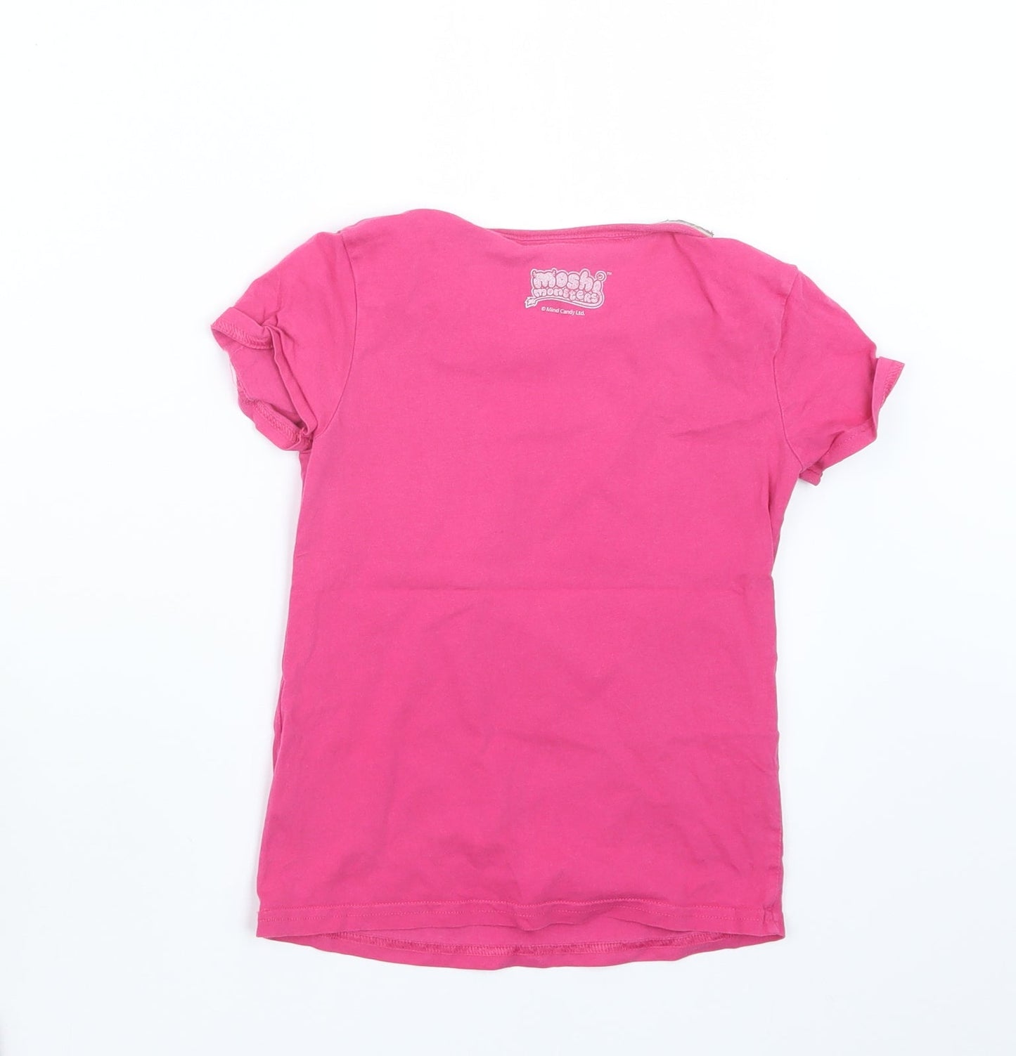 F&F Girls Pink   Basic T-Shirt Size 7-8 Years  - Moshi Monsters