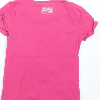 F&F Girls Pink   Basic T-Shirt Size 7-8 Years  - Moshi Monsters