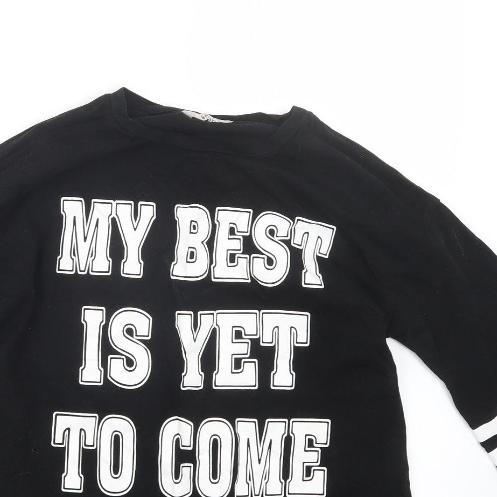 SheIn Girls Black   Basic T-Shirt Size 10 Years