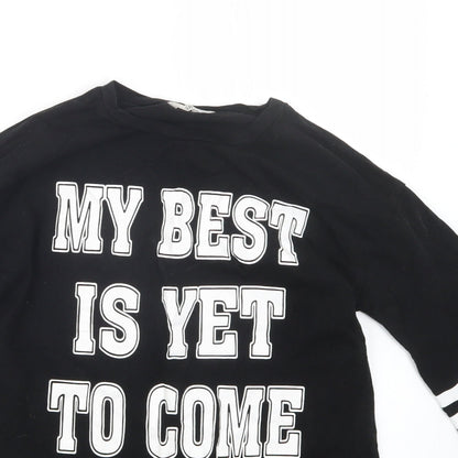 SheIn Girls Black   Basic T-Shirt Size 10 Years