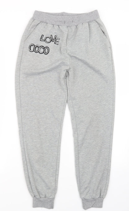 Womens UK Size S Cherry Koko Regular Fit Jogger Grey Trousers