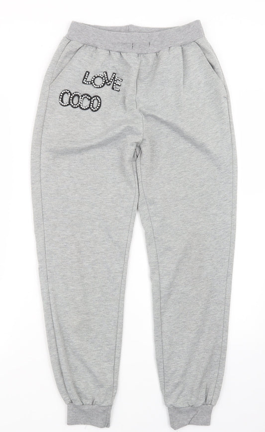 Womens UK Size S Cherry Koko Regular Fit Jogger Grey Trousers