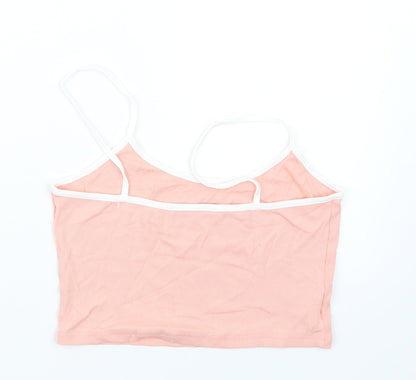 Womens UK Size 10 Zaful Pink Cropped T-Shirt