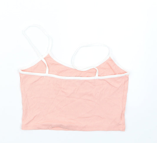 Womens UK Size 10 Zaful Pink Cropped T-Shirt