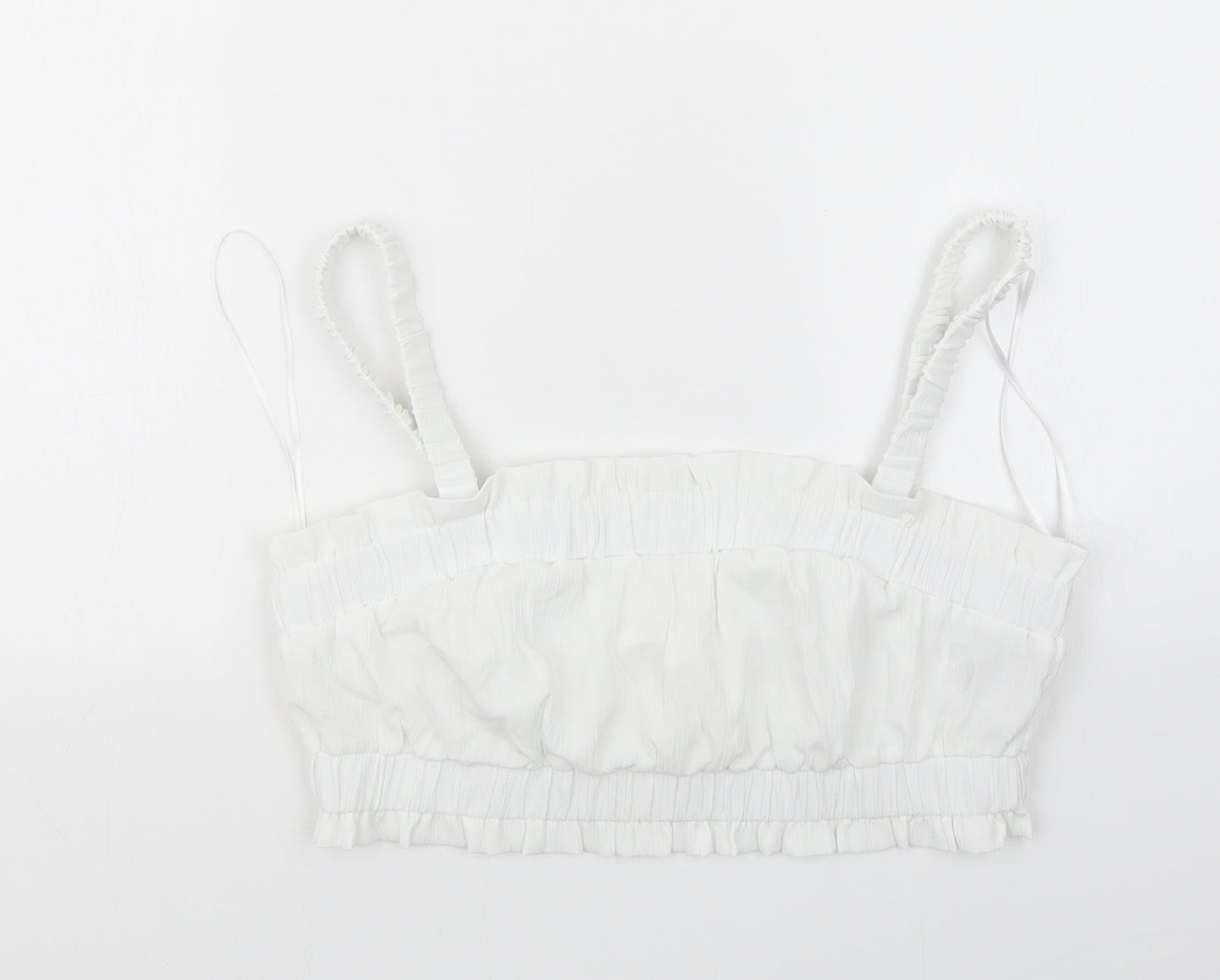 Womens UK Size M H&M White Cropped T-Shirt