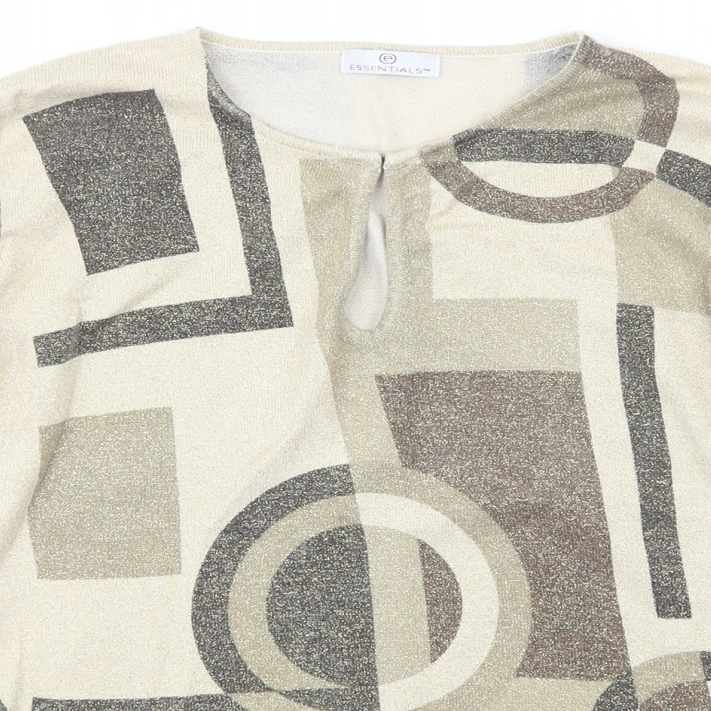 Womens UK Size 14 Essentials Gold Pullover Jumper