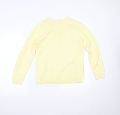 Womens UK Size S Isle Essentials Yellow Pullover Jumper