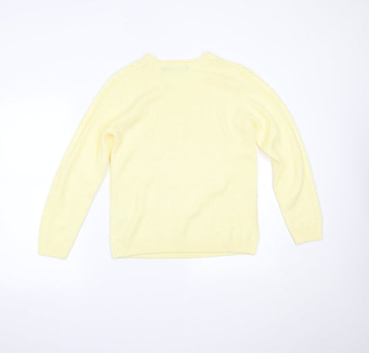 Isle Essentials Womens Yellow   Pullover Jumper Size S
