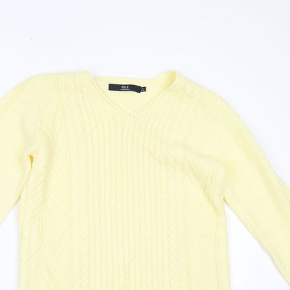 Womens UK Size S Isle Essentials Yellow Pullover Jumper