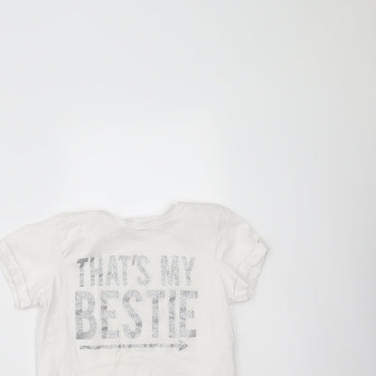 Primark Girls White   Pullover T-Shirt Size 10-11 Years