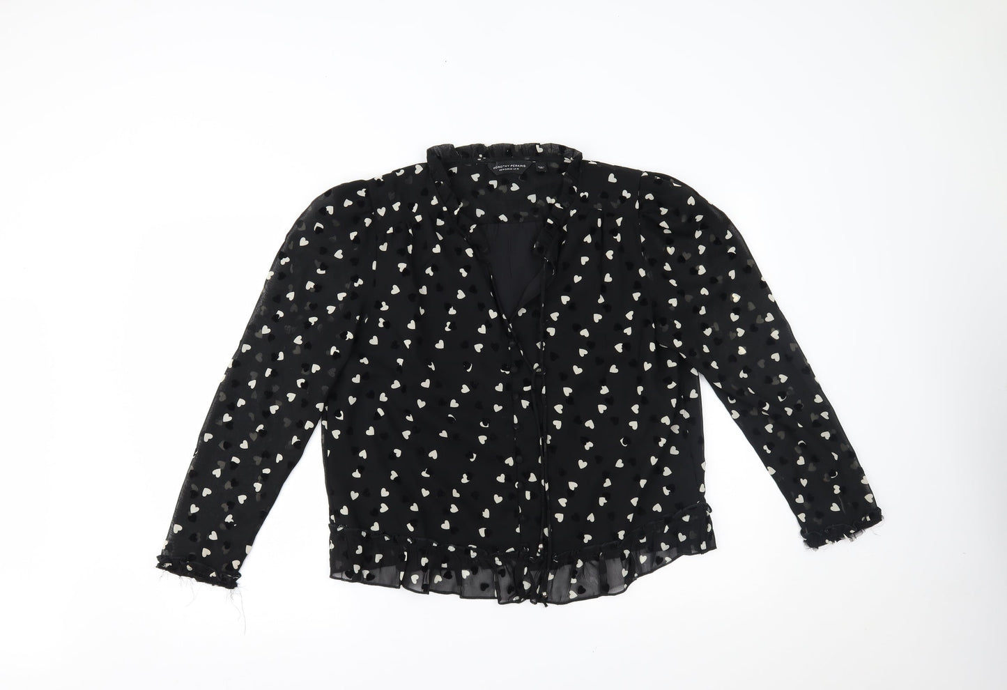 Womens UK Size 10 Dorothy Perkins Black Basic Blouse