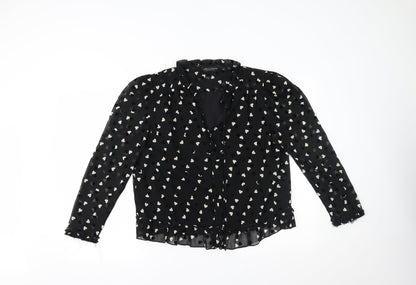 Womens UK Size 10 Dorothy Perkins Black Basic Blouse