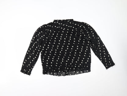 Womens UK Size 10 Dorothy Perkins Black Basic Blouse