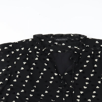 Womens UK Size 10 Dorothy Perkins Black Basic Blouse