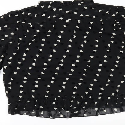 Womens UK Size 10 Dorothy Perkins Black Basic Blouse