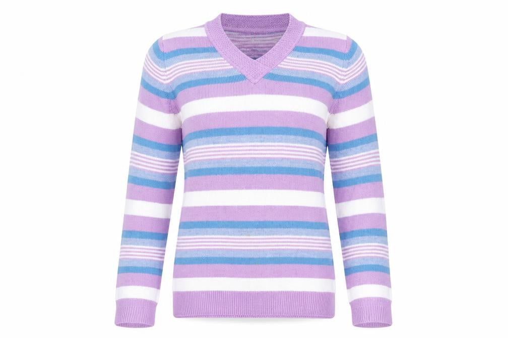 Womens UK Size S Isle Essentials Multicoloured Pullover Jumper
