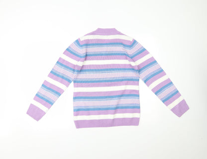 Isle Essentials Womens Multicoloured Striped  Pullover Jumper Size S