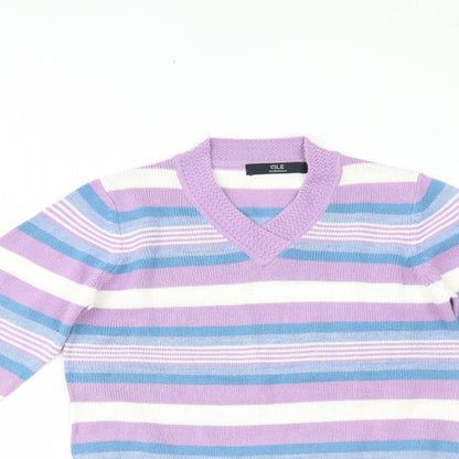 Isle Essentials Womens Multicoloured Striped  Pullover Jumper Size S