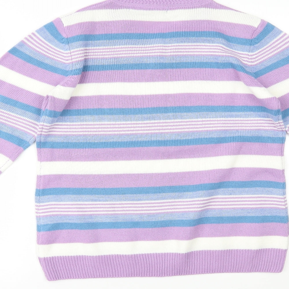 Isle Essentials Womens Multicoloured Striped  Pullover Jumper Size S