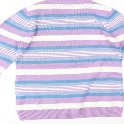 Isle Essentials Womens Multicoloured Striped  Pullover Jumper Size S