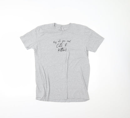 Womens UK Size L Gildan Grey Basic T-Shirt