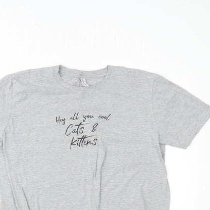 Womens UK Size L Gildan Grey Basic T-Shirt