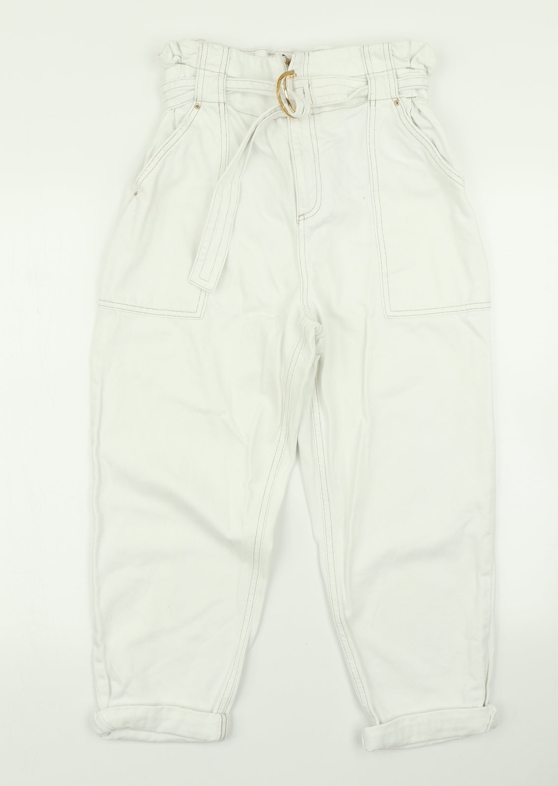 River Island Womens White  Denim Straight Jeans Size 10 L20 in - Paper