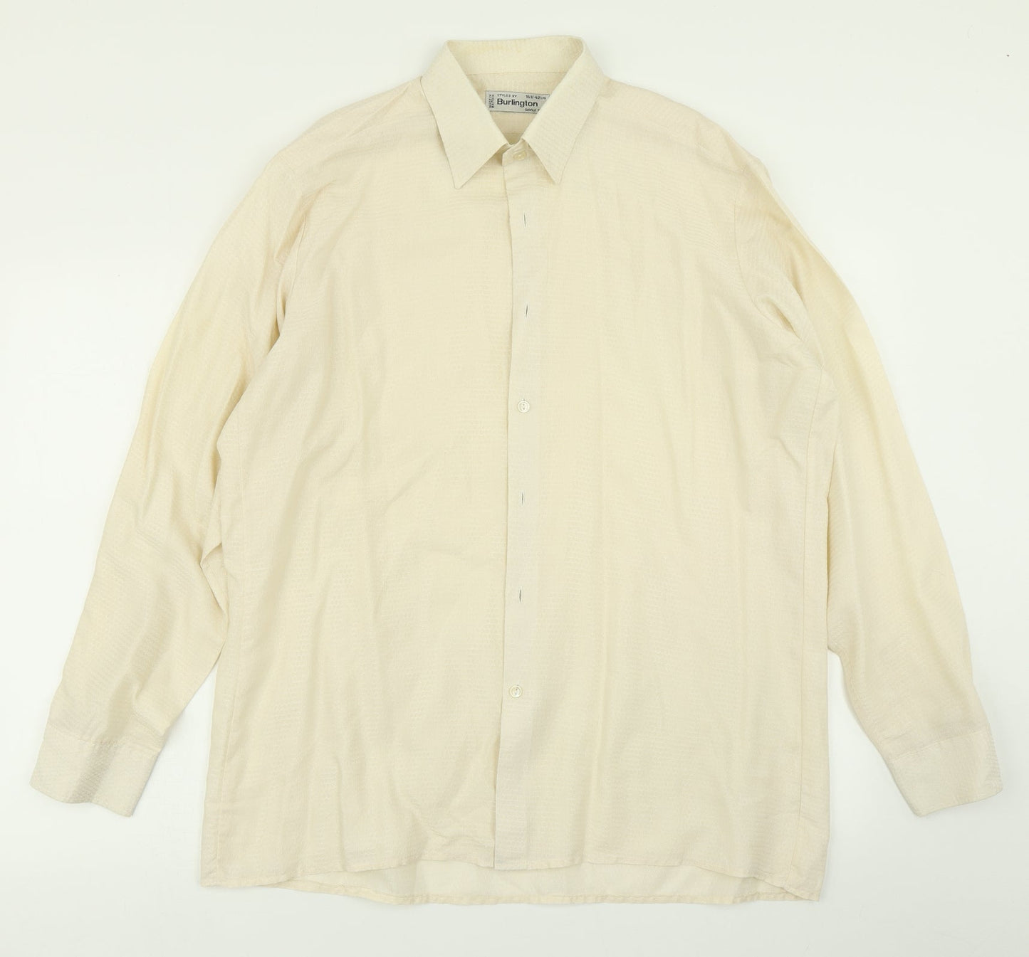 Mens UK Size 16.5 Burlin Beige  Button-Up Long Sleeve Casual Shirt