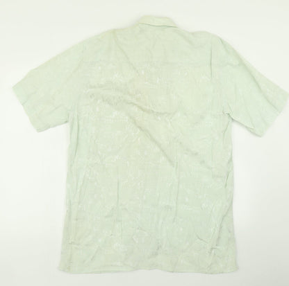Mens UK Size L C&A Green  Button-Up Short Sleeve Casual Shirt