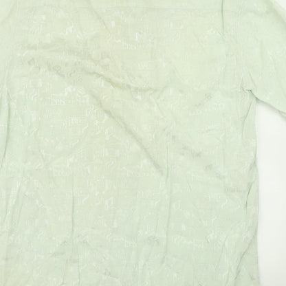 Mens UK Size L C&A Green  Button-Up Short Sleeve Casual Shirt