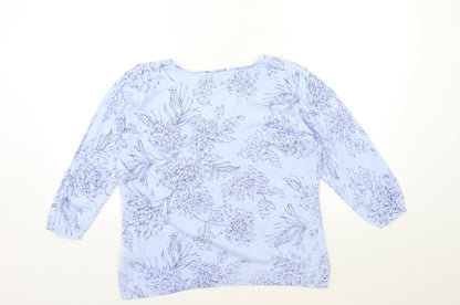 Womens UK Size L M&Co Blue Pullover Jumper