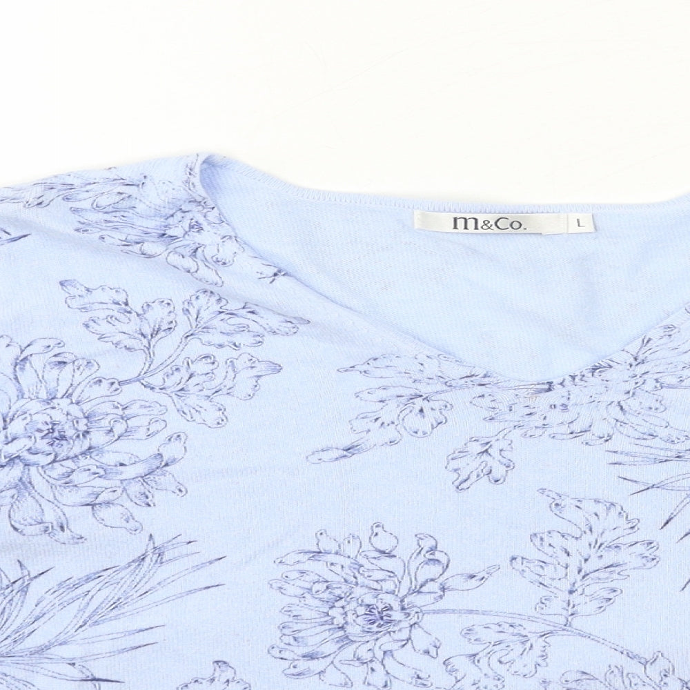 Womens UK Size L M&Co Blue Pullover Jumper