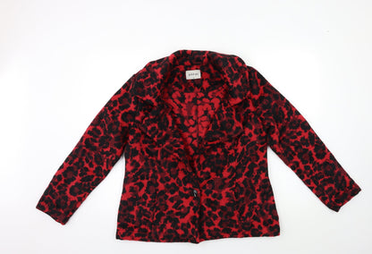 Soon Womens Red Floral  Overcoat Coat Size 14