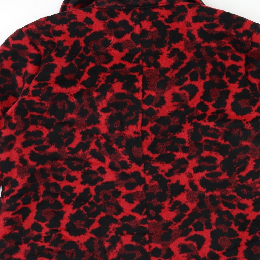 Soon Womens Red Floral  Overcoat Coat Size 14