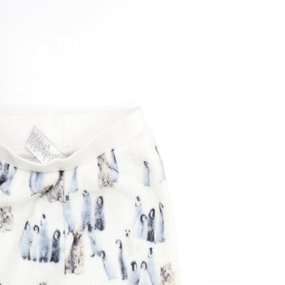 Marks and Spencer Girls White Geometric Fleece Top Lounge Pants Size 6 Years