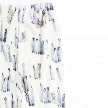 Marks and Spencer Girls White Geometric Fleece Top Lounge Pants Size 6 Years