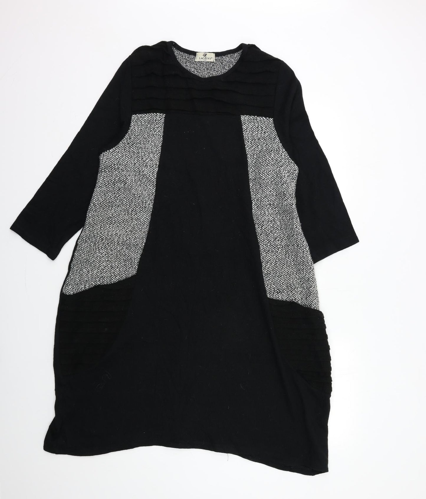 Lacony Womens Black Batik  Jumper Dress  Size M