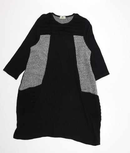 Lacony Womens Black Batik  Jumper Dress  Size M