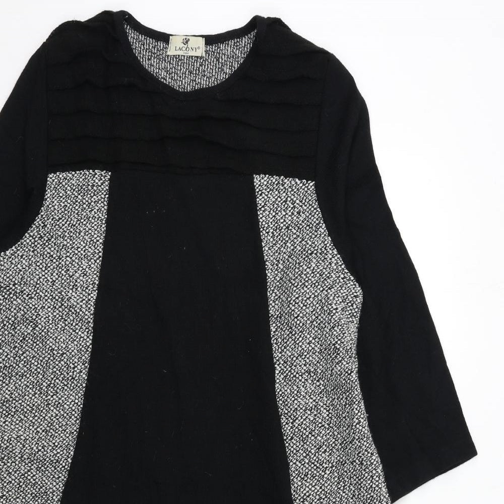 Lacony Womens Black Batik  Jumper Dress  Size M