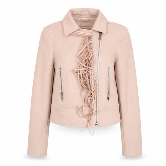 Preworn Girls Pink   Jacket Coat Size XL  - fringe detail