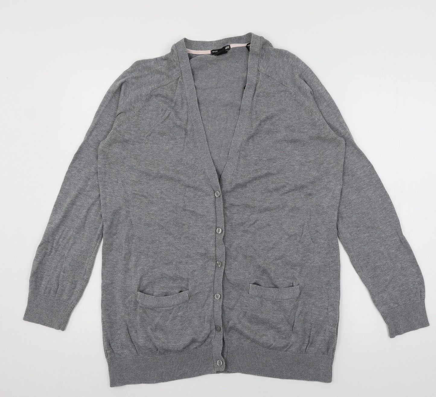 Womens UK Size M H&M Grey Cardigan Jumper